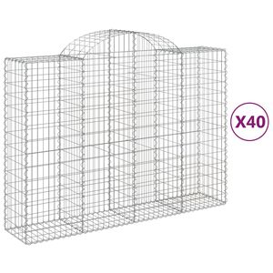 vidaXL Paniers &agrave; gabions arqu&eacute;s 40 pcs 200x50x140/160 cm Fer galvanis&eacute;