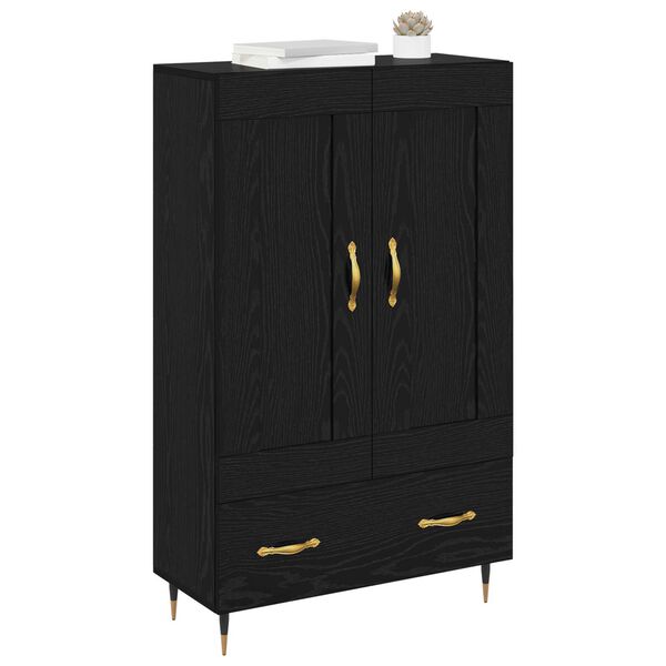 vidaXL Haut Armoire Ch&ecirc;ne noir 69,5 x 31 x 115 cm Bois d'ing&eacute;nierie