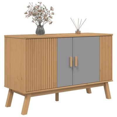 vidaXL Buffet OLDEN gris et marron 114x43x73,5 cm bois massif de pin