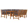 vidaXL Ensemble à manger de jardin coussins 7 pcs Bois acacia