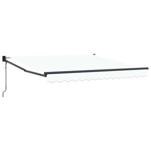 vidaXL Auvent r&eacute;tractable Blanc 350 x 250 cm Polyester et m&eacute;tal