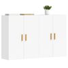 vidaXL Armoires murales 2 pcs blanc bois d'ing&eacute;nierie