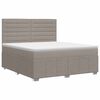 vidaXL Lit boxspring avec matelas Taupe 160 x 200 cm Tissu