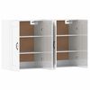 vidaXL Armoires murales 2 pcs blanc brillant bois d'ing&eacute;nierie