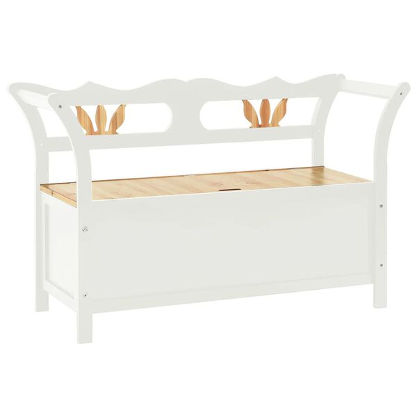 vidaXL Banc Blanc 107x45x75,5 cm Bois de sapin solide