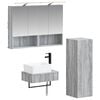vidaXL Ensemble d'armoire de salle de bain 4 pcs Sonoma gris