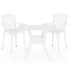 vidaXL Ensemble de bistro 3 pcs Aluminium coul&eacute; Blanc