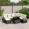 vidaXL Salon de jardin 8 pcs avec coussins noir r&eacute;sine tress&eacute;e