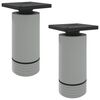 vidaXL Pieds de meuble R&eacute;glable 2 pcs Blanc 64 x 64 x 100 mm PP