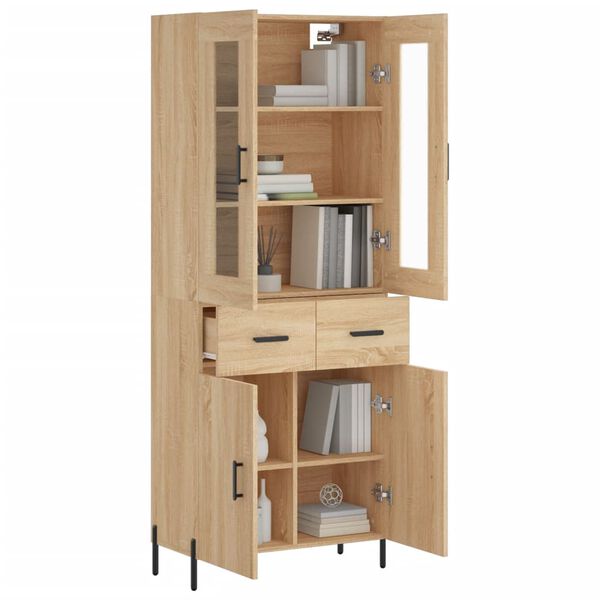 vidaXL Buffet haut Ch&ecirc;ne sonoma 69,5x34x180 cm Bois d'ing&eacute;nierie