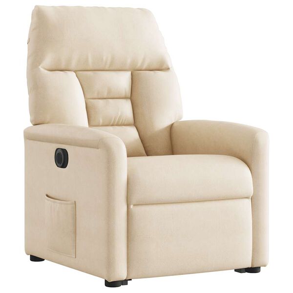 vidaXL Fauteuil inclinable &eacute;lectrique beige tissu microfibre