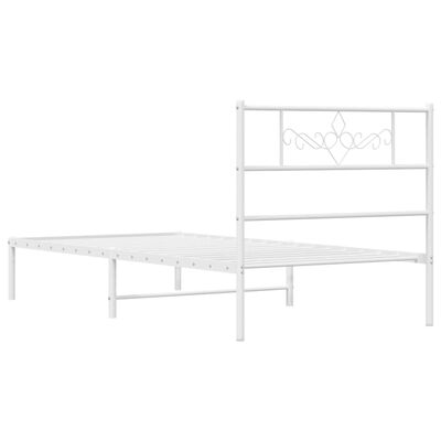 vidaXL Cadre de lit métal sans matelas et tête de lit blanc 100x200 cm