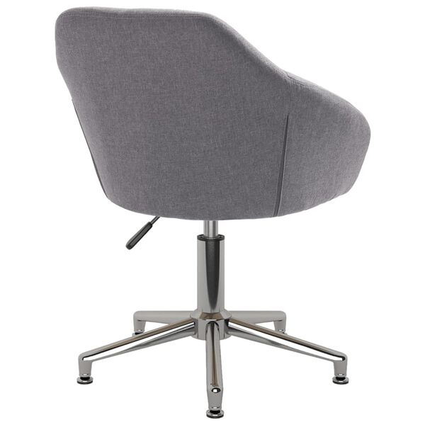vidaXL Chaise pivotante de salle &agrave; manger Gris clair Tissu