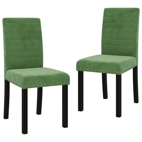 vidaXL Chaises &agrave; manger lot de 2 vert fonc&eacute; velours