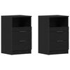 vidaXL Cabinet de chevet avec tiroir 2 pcs Ch&ecirc;ne noir 40 x 35 x 65 cm