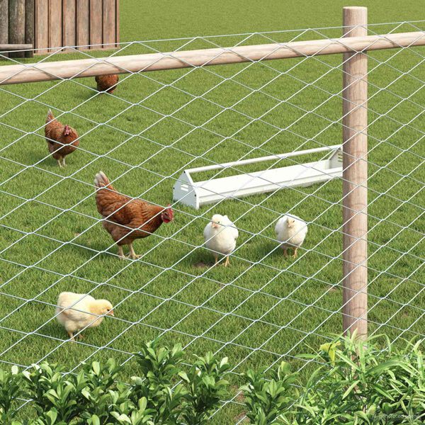 vidaXL Cl&ocirc;ture en treillis m&eacute;tallique Galvanis&eacute; 2 x 20 m Verre