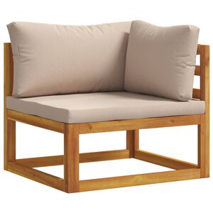 vidaXL Canap&eacute; d'angle avec coussins Bois d'Acacia Massif Naturel