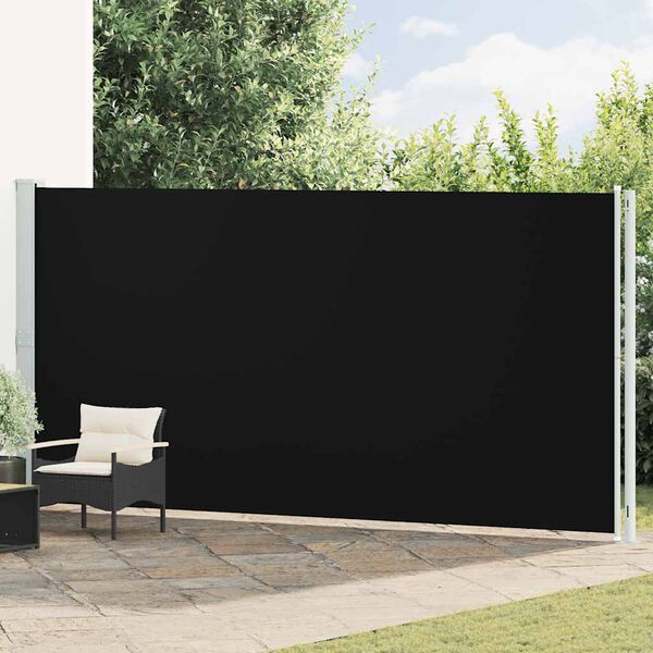 vidaXL Auvent lat&eacute;ral r&eacute;tractable de patio 200x600 cm Noir