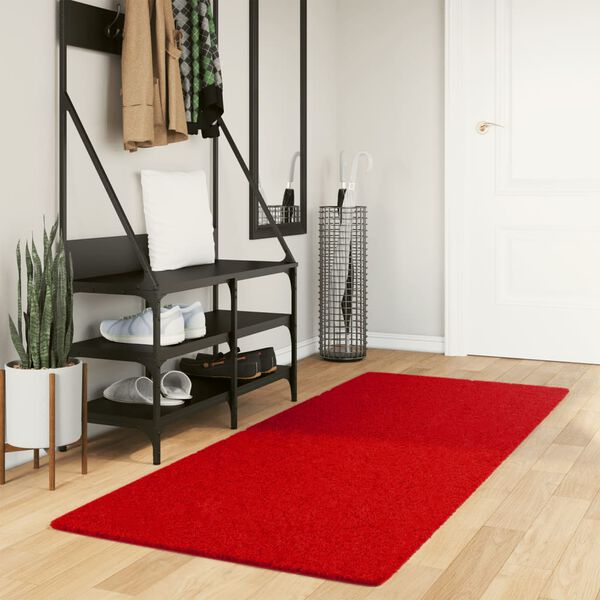 vidaXL Tapis OVIEDO &agrave; poils courts rouge 80x200 cm