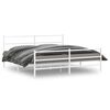 vidaXL Cadre de lit m&eacute;tal sans matelas et pied de lit blanc 183x213 cm