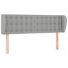 vidaXL T&ecirc;te de lit avec oreilles Gris clair 147x23x78/88 cm Tissu