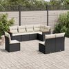 vidaXL Salon de jardin 8 pcs avec coussins noir r&eacute;sine tress&eacute;e