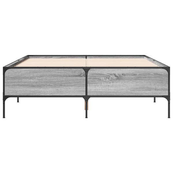 vidaXL Cadre de lit sans matelas sonoma gris 160x200 cm