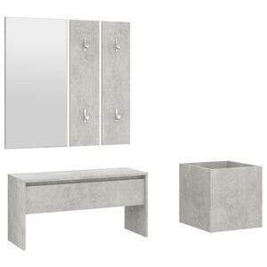 vidaXL Ensemble de meubles de couloir Gris b&eacute;ton Bois d'ing&eacute;nierie