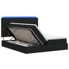 vidaXL Lit de rangement LED avec matelas Noir 200 x 200 cm Tissu