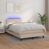 vidaXL Sommier &agrave; lattes de lit avec matelas LED cappuccino 120x190 cm