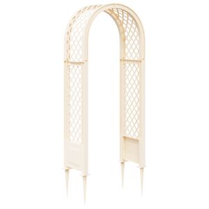 vidaXL Arche &agrave; roses avec pointes PP Blanc