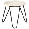 vidaXL Table basse Blanc 40x40x40 cm Pierre véritable texture marbre