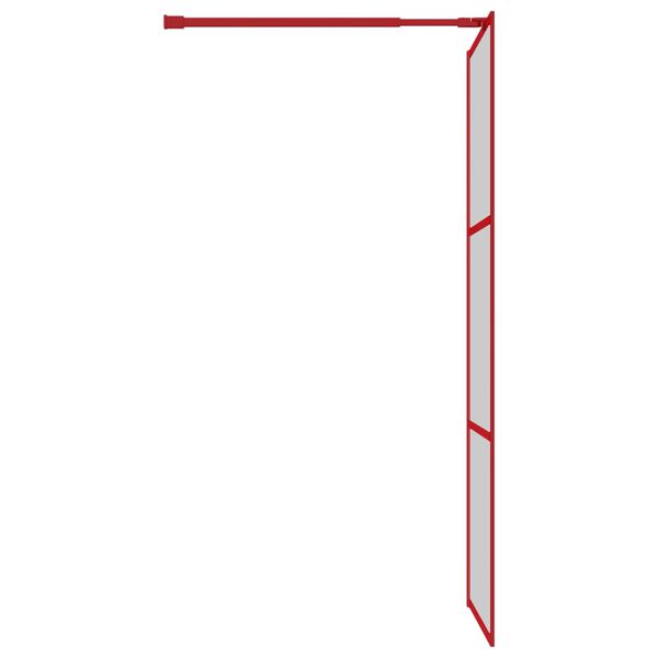 vidaXL Paroi de douche avec verre ESG transparent rouge 80x195 cm