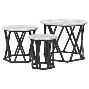 vidaXL Table d'appoint empilable 3 pcs Gris Sonoma