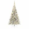 vidaXL Sapin de No&euml;l artificiel pr&eacute;-&eacute;clair&eacute; Argent 210 cm PET