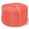 vidaXL Corde torsad&eacute;e Polypropyl&egrave;ne 10 mm 250 m Orange