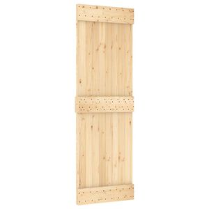 vidaXL Porte coulissante NARVIK Naturel et noir 70 x 210 cm (152,5 cm)