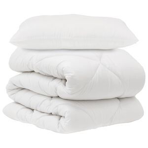 vidaXL Ensemble de Duvet avec oreiller 2 pi&egrave;ces Blanc Microfibre