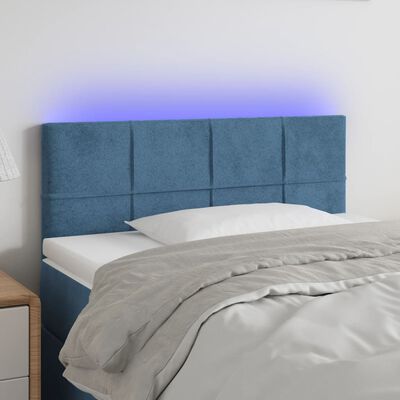 vidaXL Tête de lit à LED Bleu foncé 80x5x78/88 cm Velours