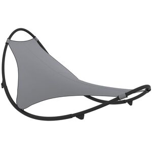 vidaXL Chaise longue &agrave; bascule avec roues Acier et textil&egrave;ne Gris
