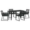 vidaXL Ensemble de salle &agrave; manger pour jardin 5 pc Noir