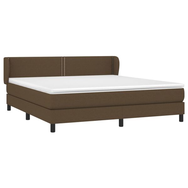 vidaXL Sommier &agrave; lattes de lit avec matelas Marron fonc&eacute; 160x200 cm