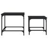 vidaXL Tables basses gigognes 2 pcs noir bois d'ingénierie