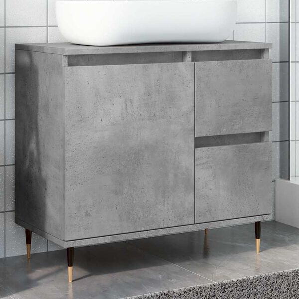 vidaXL Armoire de salle de bain gris béton 65x33x60 cm