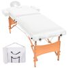 vidaXL Table de massage pliable &agrave; 2 zones 10 cm d'&eacute;paisseur Blanc