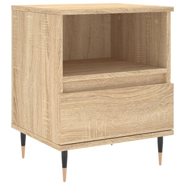 vidaXL Table de chevet ch&ecirc;ne sonoma 40x35x50 cm bois d&rsquo;ing&eacute;nierie