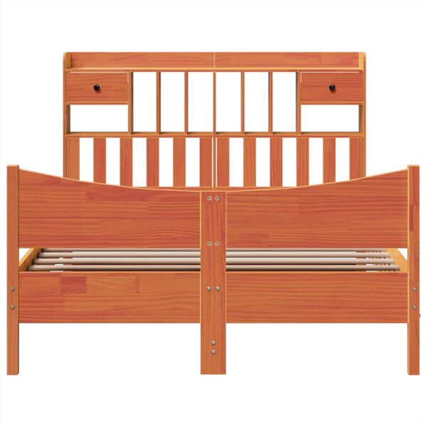 vidaXL Cadre de lit sans matelas cire marron 160x200cm bois pin massif