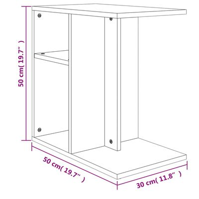 vidaXL Table d'appoint Gris béton 50x30x50 cm Aggloméré