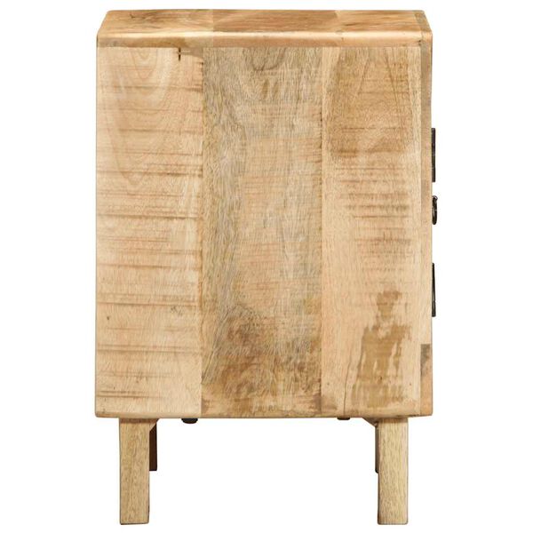 vidaXL Table de chevet 40x32x46 cm bois de manguier massif brut
