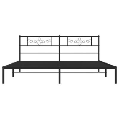 vidaXL Cadre de lit métal sans matelas avec tête de lit noir 193x203cm